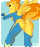 1girl anthro ass friendship_is_magic looking_back my_little_pony pussy spitfire wings