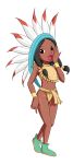  black_hair breasts brown_eyes dark_skin disney feathers native_american pepipopo peter_pan smile tiger_lily white_background 