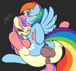 anal anal_penetration anus blush equine female friendship_is_magic futanari girly hetero intersex male moan my_little_pony pegasus penetration rainbow_dash testicles wings zajice zajice_(artist)