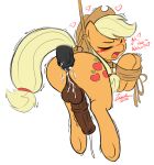 anal anal_penetration applejack bdsm blush bondage bound closed_eyes cum cutie_mark disembodied_penis equine friendship_is_magic futanari horse horsecock intersex leash male my_little_pony penetration penis pony precum rope suspension testicles zajice zajice_(artist)