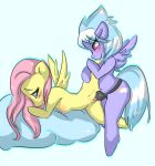 2012 blue_eyes blue_hair blush cloud cloud_chaser_(mlp) cloudchaser cutie_mark dildo equine female fluttershy fluttershy_(mlp) friendship_is_magic hair horse lesbian long_hair looking_back my_little_pony nickii pegasus penetration pink_hair pony pussy sex sex_toy sky smile strap-on two_tone_hair vaginal vaginal_penetration wings