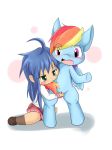 1girl fingering friendship_is_magic goddamnmlp izumi_konata lucky_star my_little_pony rainbow_dash wtf yuri