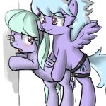 cloud_chaser_(mlp) cloudchaser dildo equine female flitter flitter_(mlp) friendship_is_magic horse incest lesbian my_little_pony pony sex_toy siblings sirachanotsauce strap-on yuri