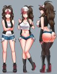 ass ass_expansion big_ass big_breasts bimbofication breast_expansion breasts erect_nipples happy_trance hilda looking_at_viewer looking_back nipples pokemon pokemon_bw touko_(pokemon) transformation xxxx52