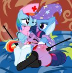 bondage friendship_is_magic horn my_little_pony pyruvate rainbow_dash_(mlp) red_cross spanking trixie twilight_sparkle_(mlp)