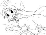  angel_wings breast_grab breasts grabbing halo helvetica_standard monochrome nichijou on_side pino_(helvetica_standard) pussy sex spooning uncensored vaginal wings zubatto 