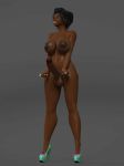  1girl 3d big_penis dark-skinned_female dark_skin erect_penis female female_only futanari gif_author original solo 