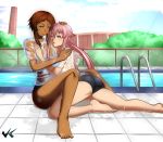  2_girls 2girls ass big_breasts breasts gasai_yuno hinata_hino hino_hinata jadenkaiba jadenkaiba_(artist) mirai_nikki multiple_girls wet yuno_gasai yuri 