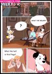 101_dalmatians anita_radcliffe babe bad-pingo big_breasts breasts cleavage comic couch disney dress high_heels inusen legs milffur perdita pongo roger_radcliffe text