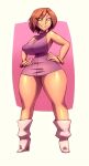  big_breasts bigdad bonnie_rockwaller boots disney kim_possible minidress thicc thick_thighs 