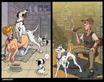 101_dalmatians akabur anita_radcliffe beastiality big_breasts breasts disney dog from_behind nude perdita pongo roger_radcliffe smile stockings