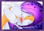 2013 animal anthro anus applejack_(mlp) ass dialog english_text equine female friendship_is_magic fur hair horse jameshalt mare mlp my_little_pony orange_fur pony purple_hair pussy rarity_(mlp) rule_34 spread_pussy spreading tail text uncensored white_fur