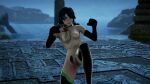 1girl alluring breasts kicking nude posing pussy soul_calibur soul_calibur_vi soulcalibur stockings talim