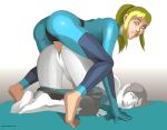  ass barefoot crossover doggy_position doggystyle futa_on_female futanari iron-dullahan metroid nintendo penis pussy samus_aran super_smash_bros. wii_fit wii_fit_trainer 