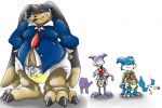  digimon gargomon impmon veemon white_background 