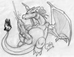  chacomics charizard creatures_(company) dragon_wings fire game_freak gen_1_pokemon looking_at_viewer masturbation monochrome nintendo orange_scales penis pokemon pokemon_(anime) pokemon_(creature) pokemon_(game) pokemon_(species) pokemon_red_green_blue_&amp;_yellow pokemon_rgby porkyman scalie wings 