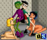  alex_(totally_spies) back-to-back beast_boy clover_(totally_spies) crossover cum cum_in_mouth dark-skinned_female dark_skin dc dc_comics drawn-sex.com fellatio functionally_nude hand_on_head holding_penis interracial looking_back older older_female on_knees robin teen_titans totally_spies young_adult young_adult_female young_adult_male young_adult_woman 