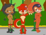 2013 bdsm bigdon1992 blush bondage bound breasts darksonic250 echidna feline female furry hair looking_at_viewer lynx nicole_ai nicole_the_lynx nipples nude original_character park pussy rodent sega shade sonic_(series) squirrel vivian_(sonic)