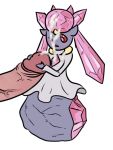 ambiguous_gender blush cum cum_on_face diancie handjob legendary_pokemon nintendo penis pokemon red_sclera unknown_artist video_games