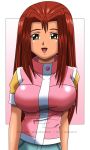 big_breasts breasts brown_hair crosscutter green_eyes serenity_wheeler shizuka_jounouchi shizuka_kawai solo yu-gi-oh!