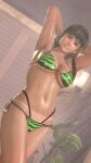 1girl 3d alluring bikini brown_hair dead_or_alive dead_or_alive_5 high_res hitomi_(doa) tagme tecmo watermelon_bikini wet