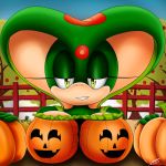 2013 big_breasts bigdon1992 blush breasts clothing cobra female furry gift halloween holidays looking_at_viewer mystic_(bigdon1992) original_character pumpkin reptile scales scalie sega smile snake sonic_(series) sonic_fancharacter sonic_oc yellow_eyes