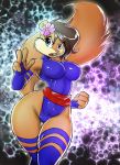  1girl alternate_costume cosplay furry impossible_clothes leotard psylocke psylocke_(cosplay) revealing_clothes sandy_cheeks spongebob_squarepants 