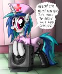 friendship_is_magic my_little_pony nurse vinyl_scratch ziemniax