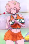  ashido_mina boku_no_hero_academia cheerleader heart_hands krabby_(artist) mina_ashido my_hero_academia patreon 