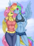 2girls equine female fluttershy friendship_is_magic horse mantathemisukitty misukitty multiple_girls my_little_pony pony rainbow_dash