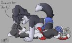  ... 2boys blush bulge gay multiple_boys tail underwear wolf 