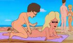  ass_shake beach blonde_hair butt_slap gif guido_l hank_hill king_of_the_hill luanne_platter nancy_hicks_gribble nude_beach outside peggy_hill talking water 