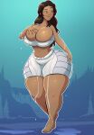 avatar:_the_last_airbender blue_eyes brown_hair dat_ass emmabrave gigantic_ass gigantic_breasts hourglass_figure katara smirk