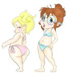  anthro ass bbw big_ass bikini blonde_hair blue_eyes blush brown_eyes brown_hair chipettes eleanor_miller jeanette_miller looking_back nerd ponytail rodent short_hair side-tie_bikini twin_tails wide_hips 