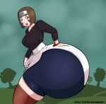 brown_hair butt_expansion dat_ass gigantic_ass looking_back malitagonna naruto_shippuden rin_nohara tattoo