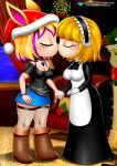 bbmbbf bunny_ears character_request christmas doodletones kissing maid mistletoe palcomix pietro's_secret_club youtube yuri