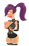 erect_nipples futurama holding_breasts huge_breasts one_breast_out stockings thighs turanga_leela