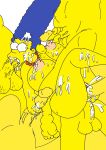 anal big_breasts big_penis big_testicles blue_hair breasts cum fellatio hair marge_simpson maxtlat milf nipples oral orgy paizuri penis sex the_simpsons