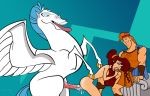 2009 bad_guy bad_guy_(artist) cum disney fellatio from_behind hercules hercules_(character) megara oral pegasus pegasus_(hercules)