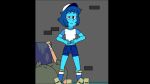 alien alien_girl ass blue_hair blue_skin breasts gif hat lapis_lazuli nipples sexy steven_universe stripping thong undressing