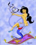  aladdin_(series) bad_guy_(artist) disney genie genie_(aladdin) magic_carpet magic_lamp princess_jasmine tagme 