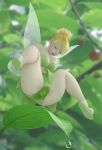  1girl blonde_hair closed_eyes disney fairy female hair minigirl munio_world outdoors panties peeing peeing_self peter_pan plump solo tinker_bell underwear wet_panties 