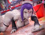  3d blender dc_comics forsaken_(artist) maid nipples nude raven_(dc) tagme teen_titans 