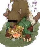  1boy anal beastiality blonde_hair blush censored dog doggystyle earrings elf froggy_style gay identity_censor jewelry link male nintendo rape sex shiwashiwa_no_kinchakubukuru simple_background tears the_legend_of_zelda the_legend_of_zelda:_twilight_princess torn_clothing twilight_princess wolf yaoi 