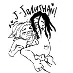  2boys anal james_shaffer jonathan_davis korn male male_only no_clothes no_color repost_from_rule34_us white_background yaoi yelling_in_pleasure 