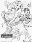 2010 big_breasts blue_fairy breasts disney julius_zimmerman_(artist) monochrome pinocchio pinocchio_(character) pussy see_through stockings