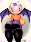  1girl 2020 anthro ass back_boob bat bat_ears bat_wings big_ass big_breasts breasts chiropteran colored edit eyeshadow furry high_res huge_breasts jontxu-2d mammal membrane_(anatomy) membranous_wings rear_view rouge_the_bat sega sonic_the_hedgehog_(series) taiger tan_skin teal_eyes white_hair wings 