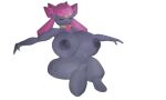  1girl 3d alpha_channel anthro areolae big_ass big_breasts breasts closed_eyes diancie dra111_(artist) female female_only furry gen_6_pokemon grey_body laying_back legendary_pokemon navel nipples nude pokemon roblofanflation smile solo spread_arms transparent_background 