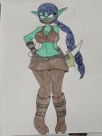  blue_hair breasts elf elf_ears elf_female skylanders stealth_elf thighs 