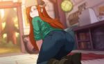 1girl ass big_ass blush boots clothed clothed_female color colored disney disney_channel female_focus female_only fully_clothed gravity_falls green_eyes high_res human jcm2 jeans long_hair looking_at_viewer looking_back orange_hair pants pantylines presenting presenting_hindquarters red_hair redhead solo_female solo_focus straight_hair teen tight_jeans tight_pants wendy_corduroy